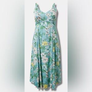 Torrid Tea Length Stretch Challis Trapeze Dress Size 1X (14/16)